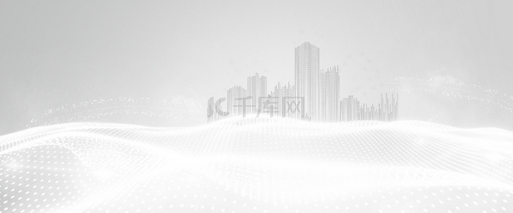 粒子ppt背景图片_白色科技感商务城市背景