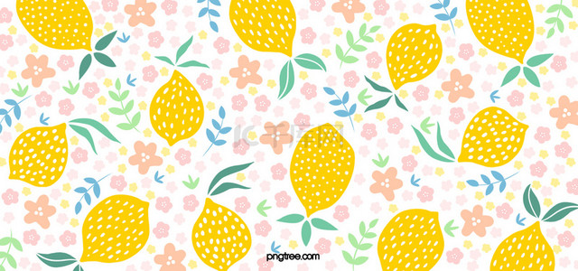 黄色柠檬背景背景图片_柠檬叶子花朵叶苗彩色pattern背景