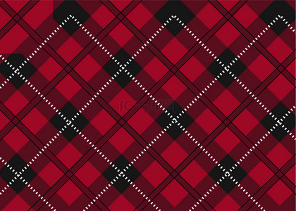 几何简约格子背景图片_经典红色苏格兰风格背景