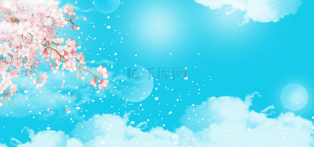 花瓣蓝背景图片-花瓣蓝背景素材图片-千库网