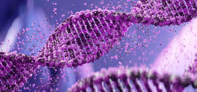 立体科学背景图片_科学DNA紫色