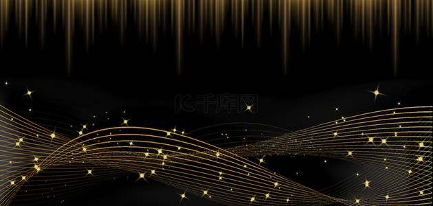 金光粒子背景图片_科技粒子线条金色科技海报