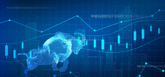 投资理财投资理财背景图片_简约蓝色股票指数金融投资理财背景