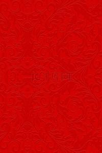 立体中式背景图片_中国风红色花叶立体底纹背景