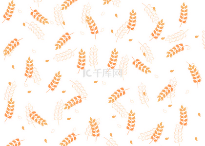 小麦背景图背景图片_可爱黄色麦穗秋季背景