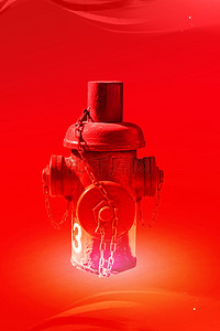 消防安全素材背景图片_消防安全火灾预防简约大气红色背景