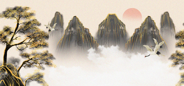 古风松树背景图片-古风松树背景素材图片-千库网