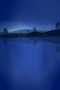 湖水背景图片_蓝色的远山湖水背景