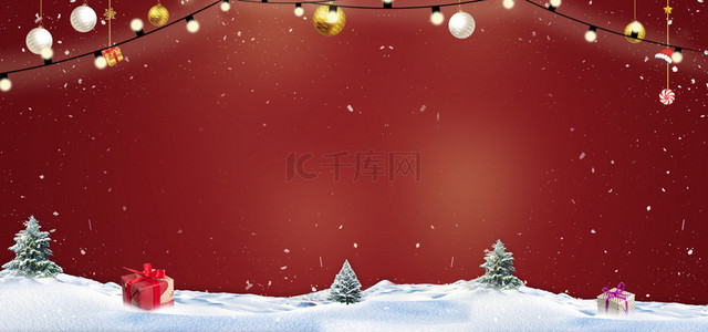 雪地灯光圣诞节背景