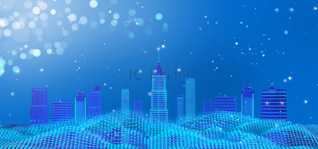 科技城市蓝色背景