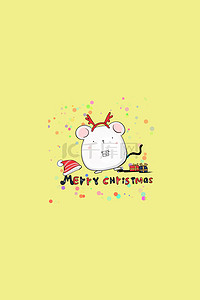 简约卡通小动物背景图片_小清新圣诞快乐背景