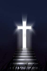 耶稣基督背景背景图片_创意合成基督教十字架背景