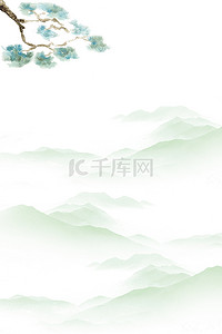 中国风树木背景背景图片_国潮树木山河中国风背景