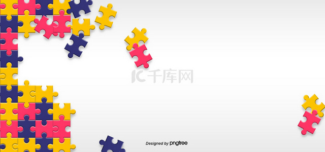 3d立体拼图背景图片_3d彩色拼图玩具积木背景