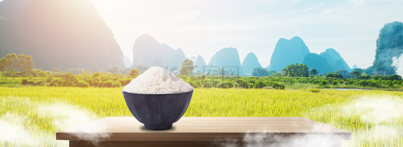 大米海报背景背景图片_粮油大米水稻有机大米海报背景
