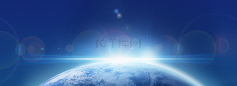 蓝色亮光背景背景图片_科技地球深蓝色背景
