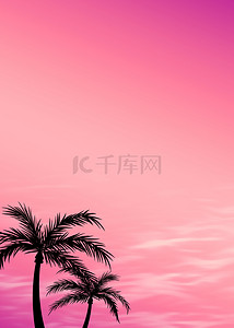 夏季粉色夕阳天空背景