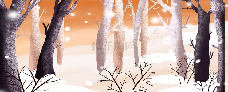 女孩雪人背景图片_冬天下雪冬季背景海报