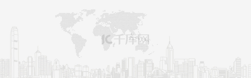 大气白灰背景图片_商务地球图案建筑白灰科技banner