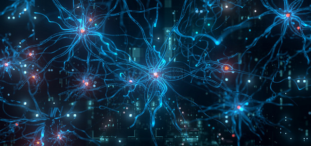 背景图科技蓝色背景图片_神经元细胞科技背景图
