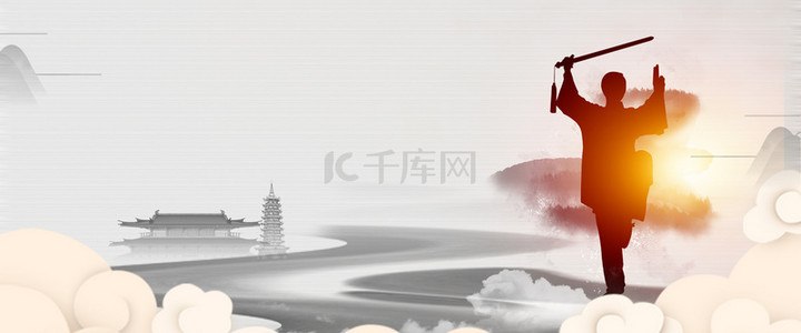 中式中国风合成背景图片_中国风水墨太极创意背景合成