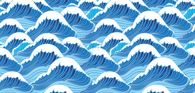 蓝色浪花底纹背景素材