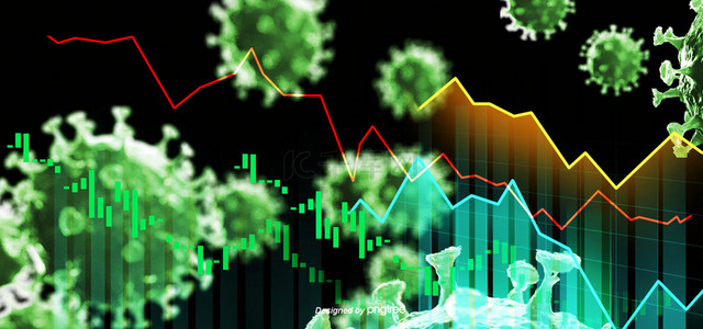 新型冠状病毒背景图片_新型冠状病毒导致的股市下跌科技感背景