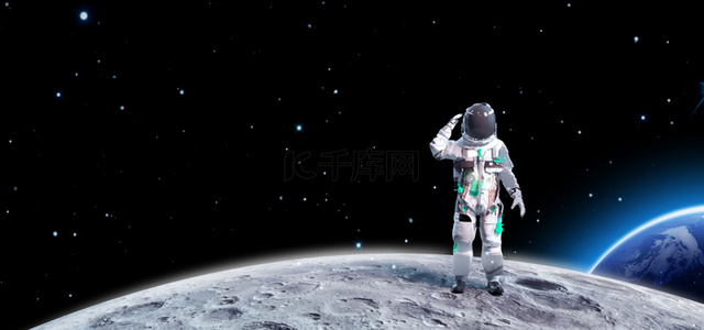 c4d世界背景图片_宇航员登陆月球场景
