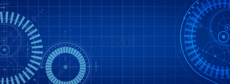 网格海报背景背景图片_智能科幻蓝色科技海报banner