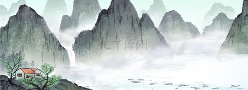 中国风山水背景图