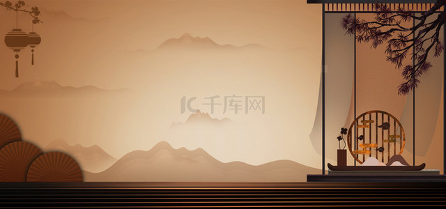 中式地产海报中式背景图片_立体感中式海报Banner