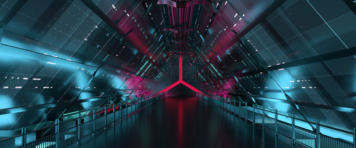 紫色网格背景背景图片_C4D科技赛博朋克通道背景