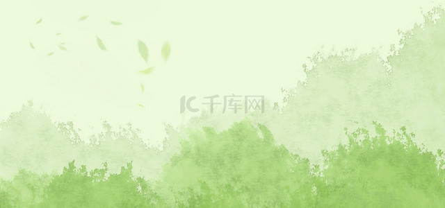 清新草地渐变绿色简约banner