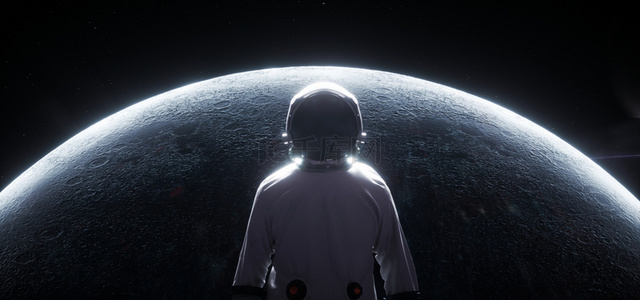 太空宇航员黑色写实背景