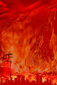 背景消防背景图片_消防宣传日灭火器背景