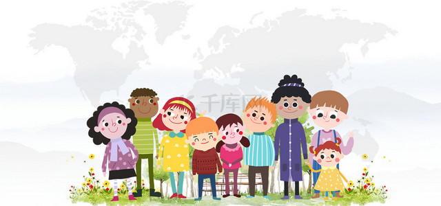 人口迁徙背景图片_卡通世界人口日背景素材
