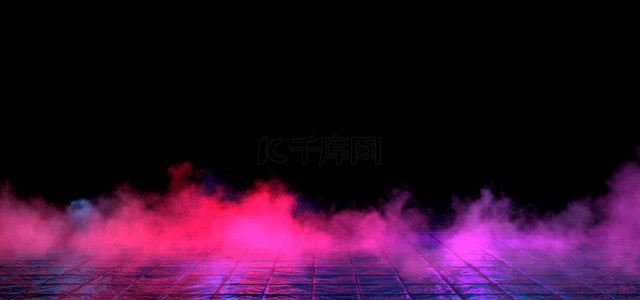 质感烟雾背景图片_紫色地面烟雾氛围背景