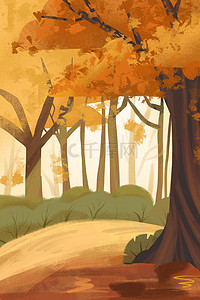 秋天立秋自然树木背景图