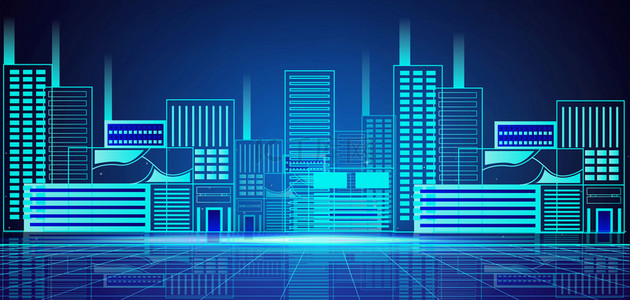 智能蓝色科技感背景图片_智慧科技城市高清背景