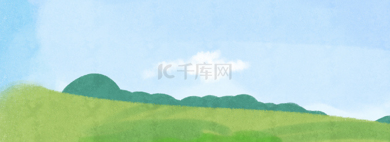 绿色清新活力背景图片_自然蓝色绿色生机活力清新天空云朵背景图