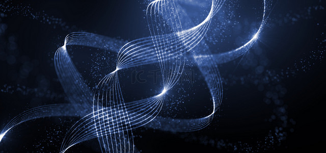科技医学粒子线条螺旋DNA背景