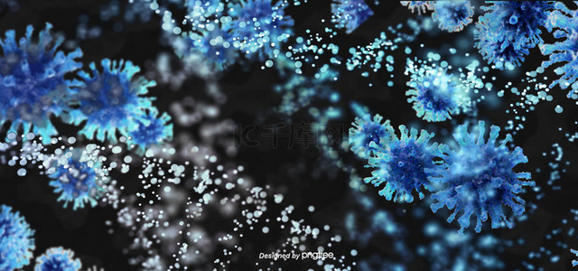 蓝色发光dna3d基因螺旋序列病毒背景