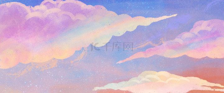 浪漫多彩彩绘天空背景