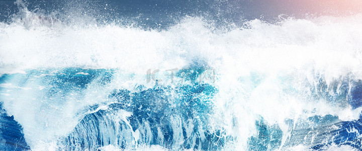 夏日海浪深蓝色创意清新背景
