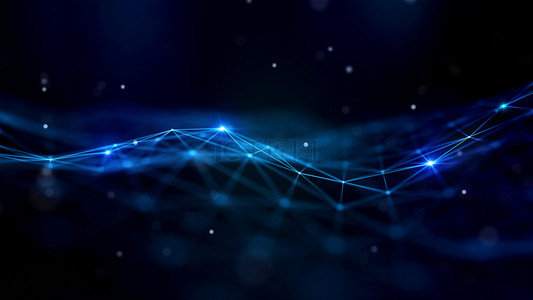商务科技风蓝色背景图片_科技点线数字科技背景