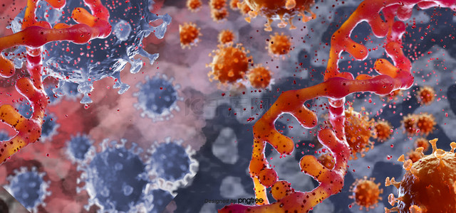 带防尘口罩背景图片_3ddna基因螺旋序列病毒背景