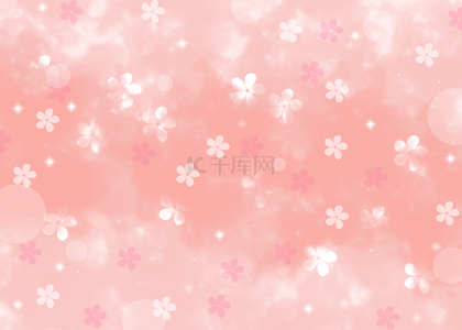 樱花花瓣烟雾环绕粉色背景