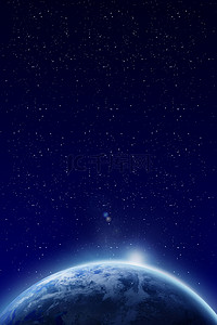 星球蓝色背景图片_地球星空科技背景