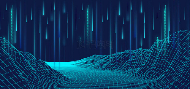 几何图形科技背景背景图片_蓝色科技几何线条大气背景