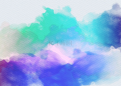 水彩质感晕染背景图片_蓝色和紫色抽象笔刷背景
